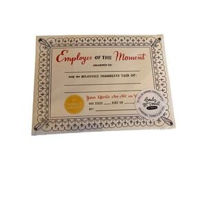 NEW Sealed Emily McDowell Employee of the Month Certificate Pad (75 count)